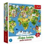Puzzle Mapa Świata Konturowa 50 elementów, Trefl