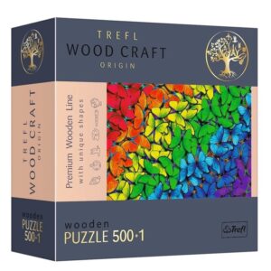 Puzzle drewniane Tęczowe motyle 500+1 elementów, Trefl