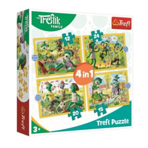 Puzzle Wspólne zabawy Treflików  4w1, seria Rodzina Treflików, Trefl