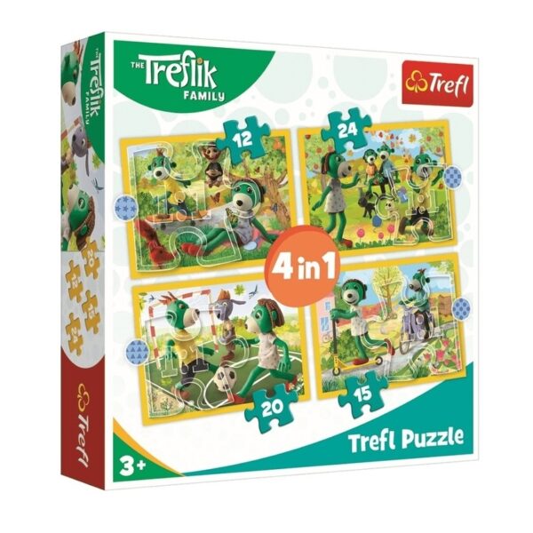 Puzzle Wspólne zabawy Treflików  4w1, seria Rodzina Treflików, Trefl