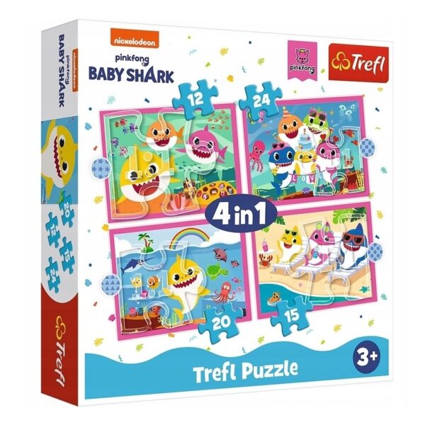Puzzle Rodzina Rekinów 4w1, Trefl