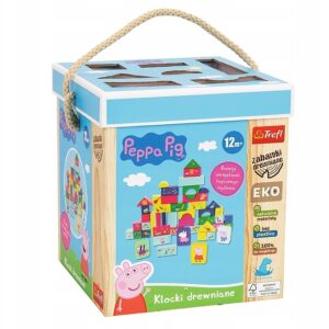 Klocki drewniane Świnka Peppa, 54 elementy, Trefl