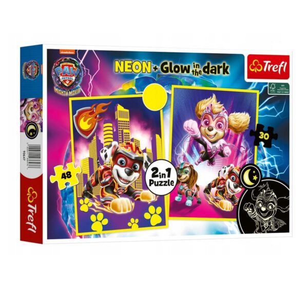 Puzzle Psi Patrol 2w1 świecące w ciemności, Trefl