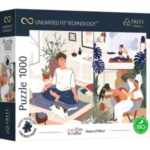 Puzzle Prime Yoga, Cats & Coffee: Peace of Mind 1000 elementów, Trefl