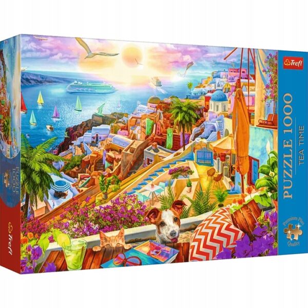 Puzzle Premium Tea Time: Z wizytą na Santorini, Trefl