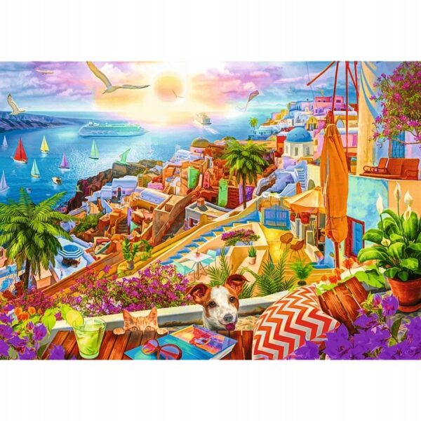 Puzzle Premium Tea Time: Z wizytą na Santorini, Trefl