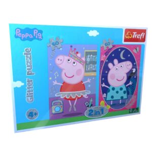 Puzzle z brokatem Świnka Peppa  2 x 60 elementów, Trefl