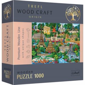 Puzzle drewniane Francja znane miejsca 1000 elementów, Trefl