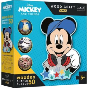 Puzzle drewniane Disney W świecie Mickey 50 elementów, Trefl