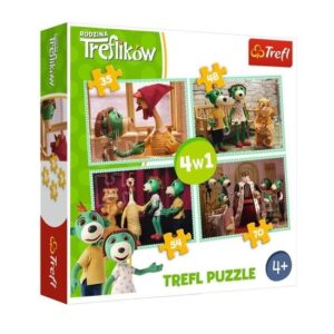 Puzzle 4w1 Nowi przyjaziele Rodzina Treflików, Trefl