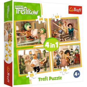 Puzzle 4w1  Przygotowania do balu Rodzina Treflików, Trefl