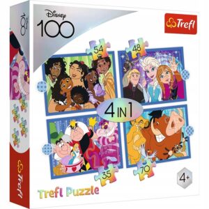 Puzzle 4w1 Wesoły świat Disneya 207 elementów, Trefl