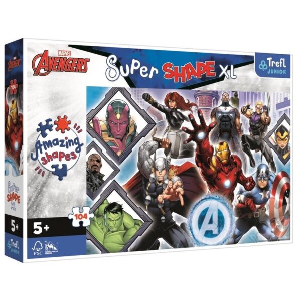 Puzzle  Twoi ulubieni Avengersi 104 elementów XL , Trefl