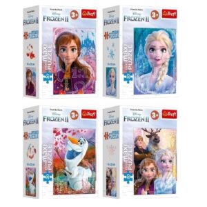 Puzzle zestaw miniMaxi Przyjaźń w Krainie Lodu 4 x 20 elementów, Trefl