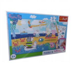 Puzzle Peppa Pig + naklejki 35 elementów, Trefl