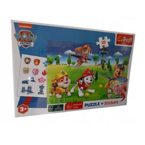 Puzzle Psi Patrol + naklejki 35 elementów, Trefl