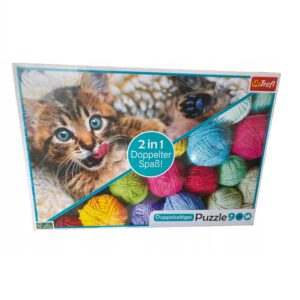 Puzzle 2w1 Kot i wełna 900 elementów, Trefl