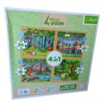 Puzzle 4w1 Eco Zwierzęta z dżungli 4, 6, 9, 12 elementów, Trefl